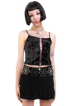 Ria Black Velvet Lace-Up Top -TUNNEL Vision Shop 256A8939 31960a4a 7cd4 4ebf 9895 7c6dec7598e4
