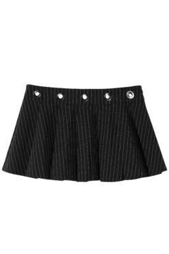 Peekaboo Pinstripe Grommet Mini Skirt