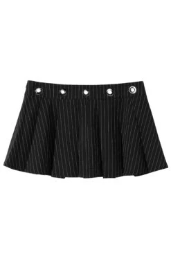 Peekaboo Pinstripe Grommet Mini Skirt -TUNNEL Vision Shop 611A1819