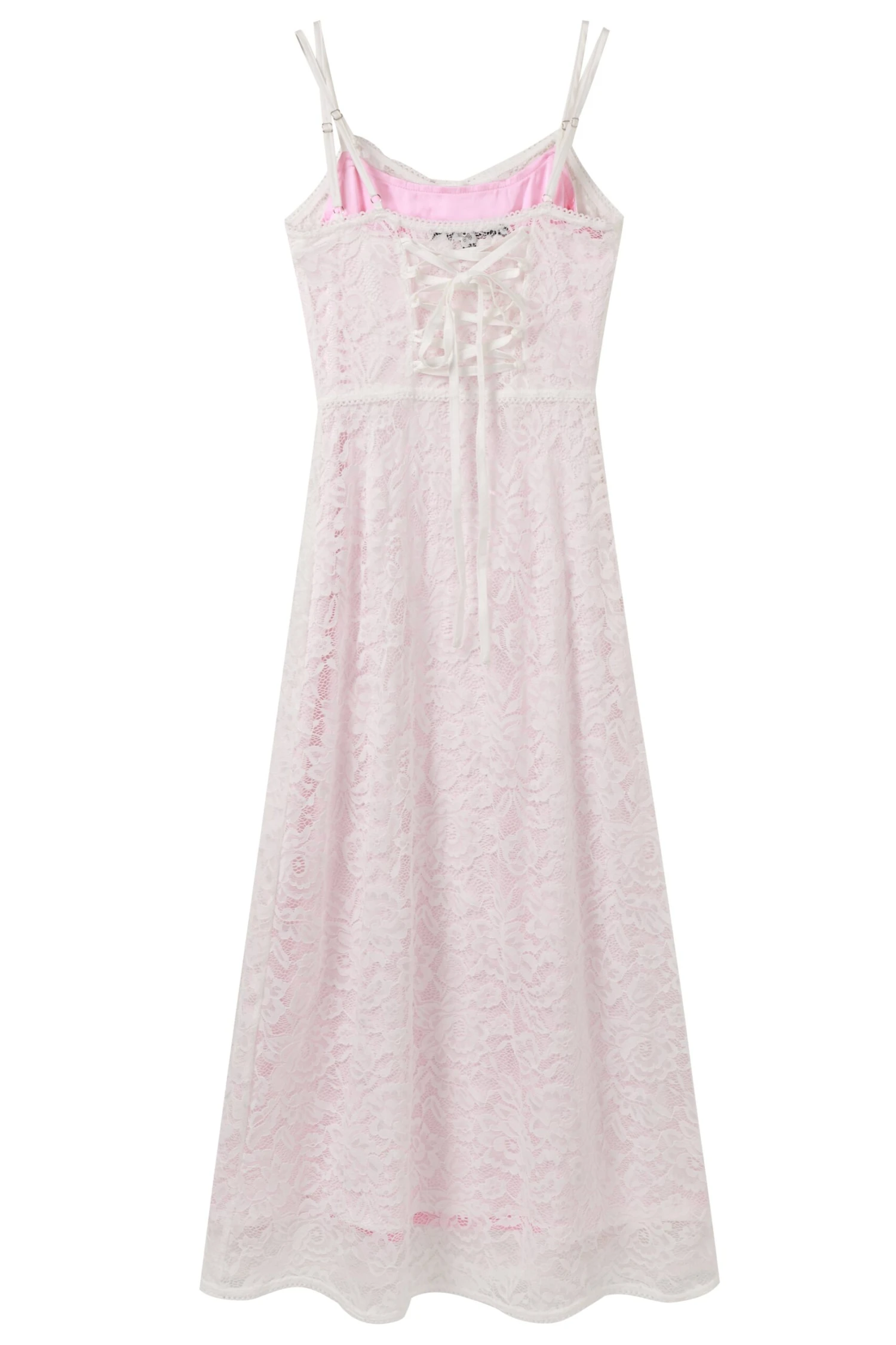 PRE-ORDER: Aurora White & Pink 5-in-1 Midi Dress Set 2 PRE-ORDER: Aurora White & Pink 5-in-1 Midi Dress Set - Image 2