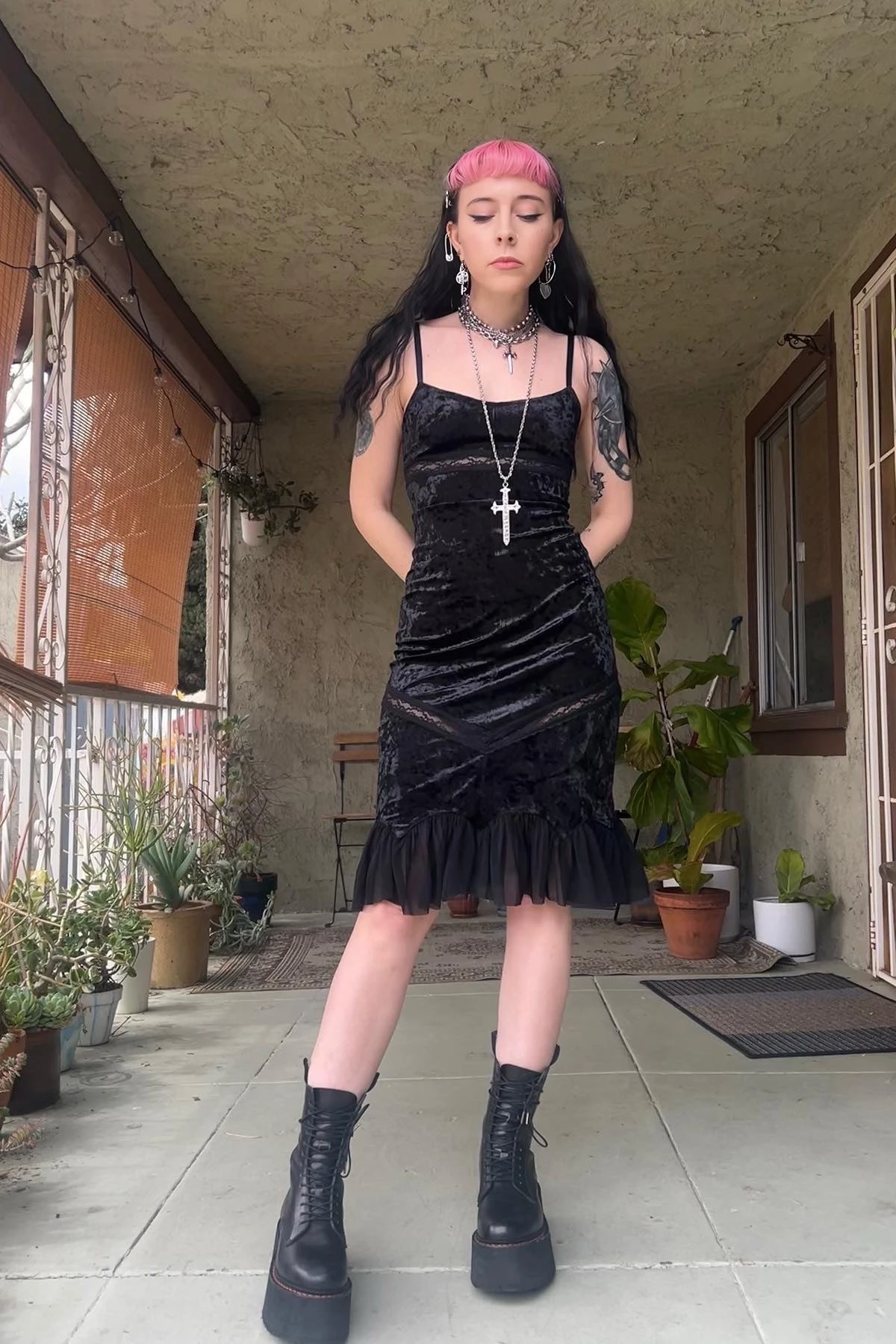 Luci Black Velvet Midi Dress 2 Luci Black Velvet Midi Dress - Image 2