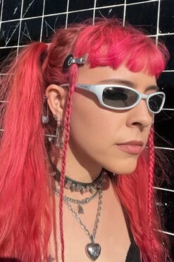 Cat Viper Silver Sunglasses -TUNNEL Vision Shop AHEERHERH