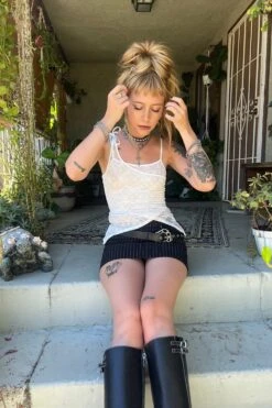 Disco White Lace Criss-Cross Layer Top 22 Disco White Lace Criss-Cross Layer Top -TUNNEL Vision Shop ASJVDBK