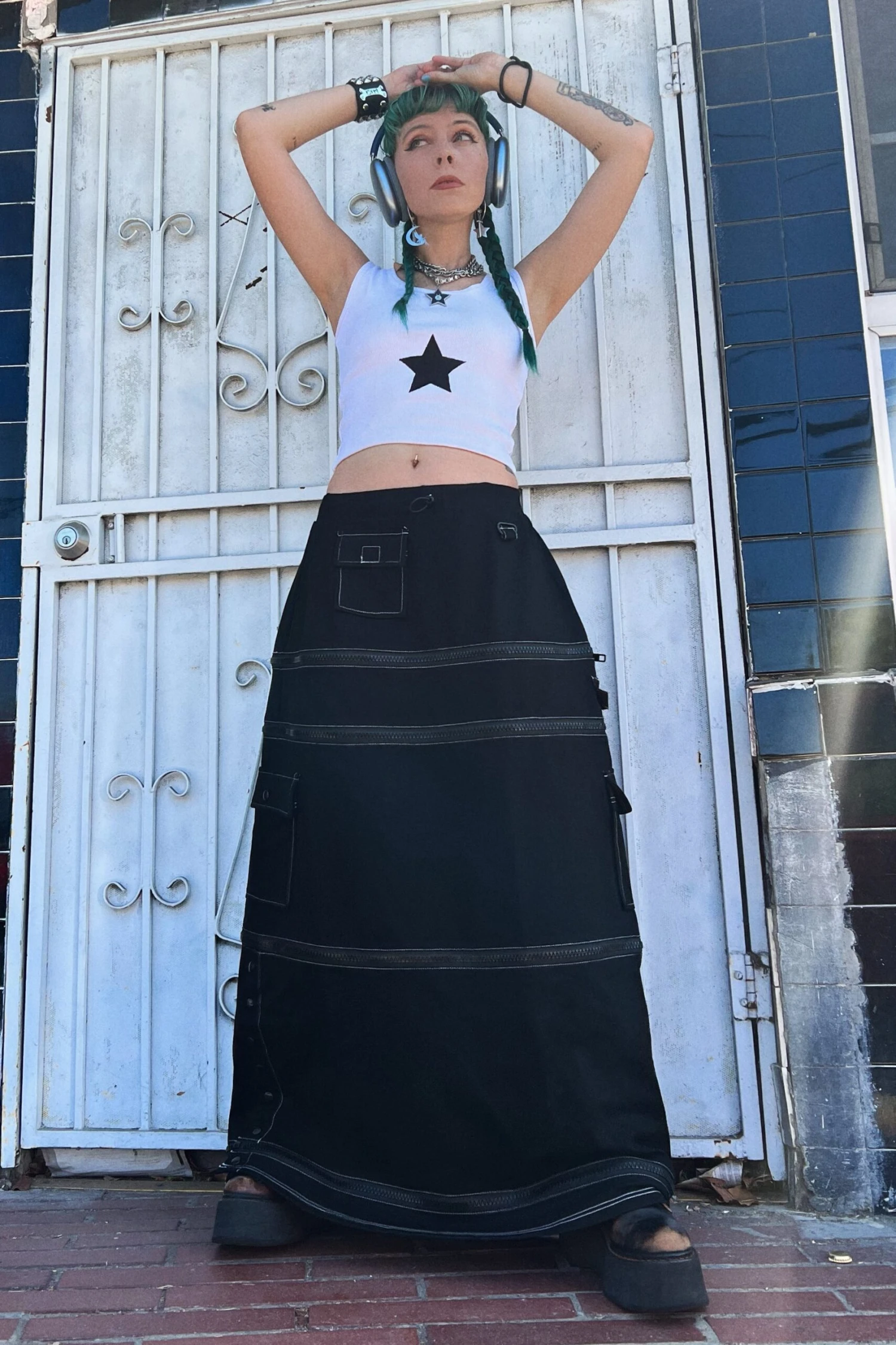 Black Carmen 5-in-1 Convertible Cargo Skirt 3 Black Carmen 5-in-1 Convertible Cargo Skirt - Image 3