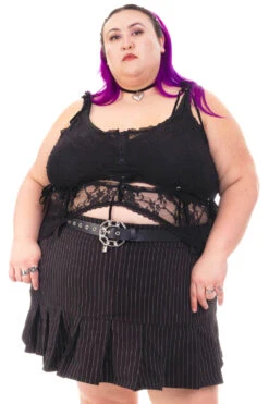 Gwendolyn Black Lace Tie-Up Camisole -TUNNEL Vision Shop HS115 3455