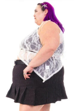 Gwendolyn White Lace Tie-Up Camisole 28 Gwendolyn White Lace Tie-Up Camisole -TUNNEL Vision Shop HS115 3486