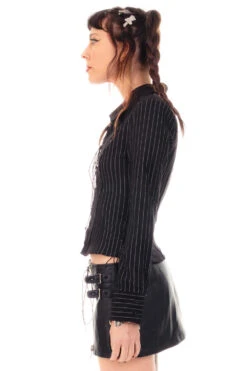 Libby Pinstripe Corset-Lace Shirt -TUNNEL Vision Shop HS115 3493 84dbbc66 d7af 47da 9efd 76526369d91a