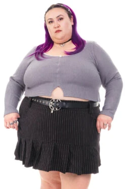 Rosa Grey Lace-Trimmed Thermal Long-Sleever 29 Rosa Grey Lace-Trimmed Thermal Long-Sleever -TUNNEL Vision Shop HS115 3497