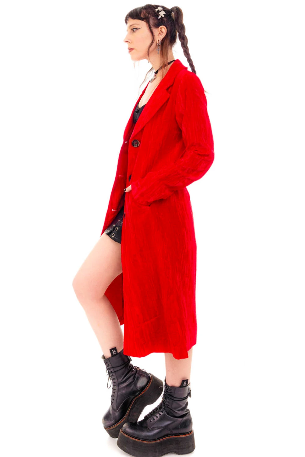 Mazzy Red Longline Jacket 15 Mazzy Red Longline Jacket - Image 15