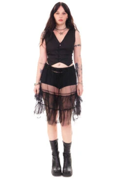 Louisa May Sheer Black Ruffle Skirt 29 Louisa May Sheer Black Ruffle Skirt -TUNNEL Vision Shop HS115 3547