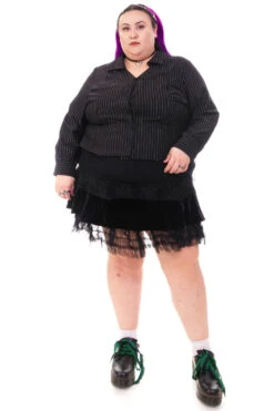 Libby Pinstripe Corset-Lace Shirt -TUNNEL Vision Shop HS115 3584