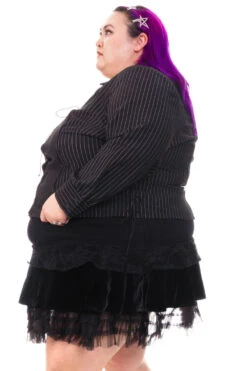 Libby Pinstripe Corset-Lace Shirt -TUNNEL Vision Shop HS115 3586