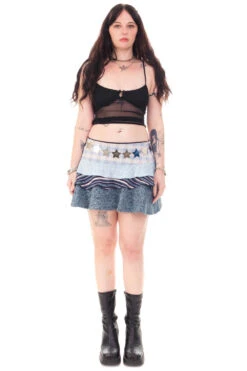 Annika Blue Tiered Mini Skirt -TUNNEL Vision Shop HS115 3590