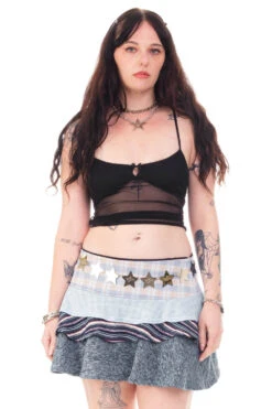 Annika Blue Tiered Mini Skirt -TUNNEL Vision Shop HS115 3591