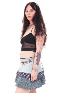 Annika Blue Tiered Mini Skirt -TUNNEL Vision Shop HS115 3592