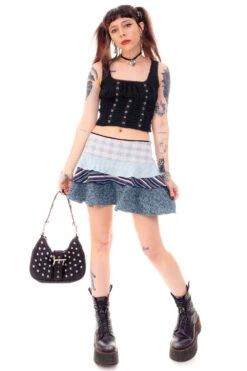 Annika Blue Tiered Mini Skirt -TUNNEL Vision Shop HS115 3596 9a00ffa1 8c8e 44ef 8535 8fd2531989c4