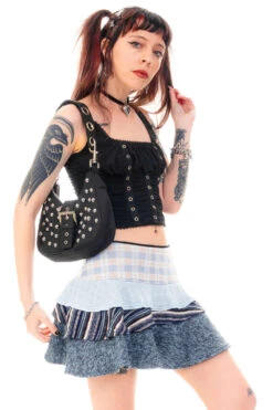 Annika Blue Tiered Mini Skirt -TUNNEL Vision Shop HS115 3597