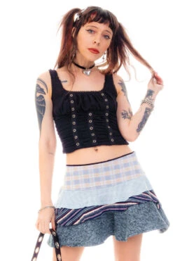 Annika Blue Tiered Mini Skirt -TUNNEL Vision Shop HS115 3598 2 b0abd294 bd7d 4764 bc03 dc02cb6465ae