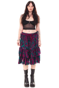 Louisa May Velvet Burnout Ruffle Skirt -TUNNEL Vision Shop HS115 3642
