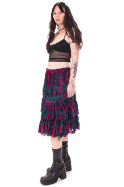 Louisa May Velvet Burnout Ruffle Skirt -TUNNEL Vision Shop HS115 3643