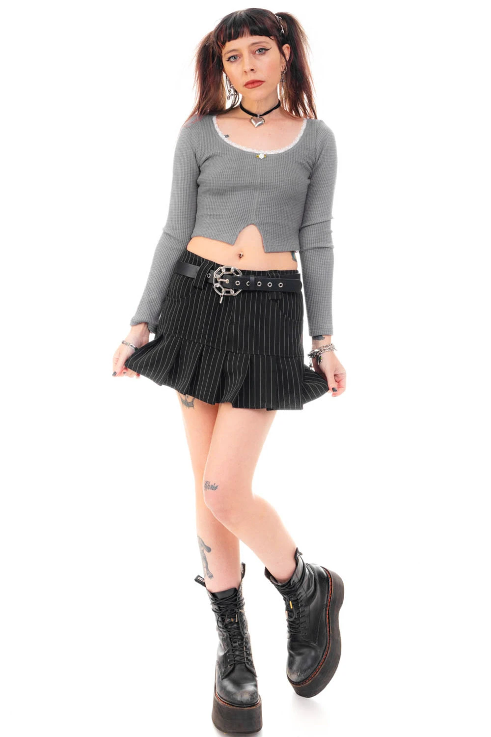 Rosa Grey Lace-Trimmed Thermal Long-Sleever 15 Rosa Grey Lace-Trimmed Thermal Long-Sleever - Image 15