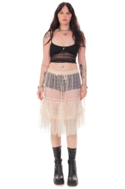 Louisa May Sheer Floral Ruffle Skirt 29 Louisa May Sheer Floral Ruffle Skirt -TUNNEL Vision Shop HS115 3659