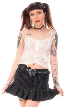 Gwendolyn White Lace Tie-Up Camisole 30 Gwendolyn White Lace Tie-Up Camisole -TUNNEL Vision Shop HS115 3697 2 e180a09c 5ced 4b02 b5e7 fa86579d17d1