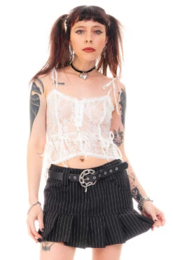 Gwendolyn White Lace Tie-Up Camisole 32 Gwendolyn White Lace Tie-Up Camisole -TUNNEL Vision Shop HS115 3698 13a105e8 718d 403a 9ddb c0855b5d059d