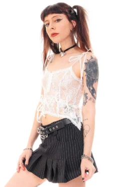 Gwendolyn White Lace Tie-Up Camisole 34 Gwendolyn White Lace Tie-Up Camisole -TUNNEL Vision Shop HS115 3700 769c0e52 91fe 448e 9c77 4c816347573a