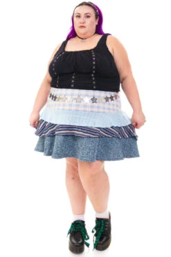 Annika Blue Tiered Mini Skirt -TUNNEL Vision Shop HS115 3704