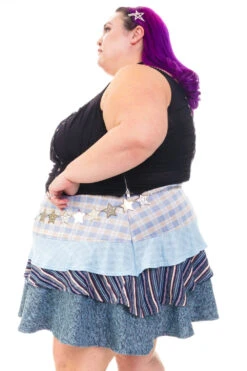 Annika Blue Tiered Mini Skirt -TUNNEL Vision Shop HS115 3706