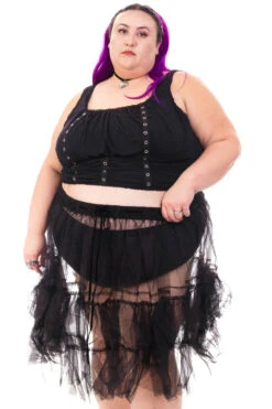 Louisa May Sheer Black Ruffle Skirt 33 Louisa May Sheer Black Ruffle Skirt -TUNNEL Vision Shop HS115 3717