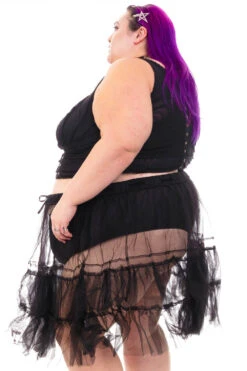 Louisa May Sheer Black Ruffle Skirt 34 Louisa May Sheer Black Ruffle Skirt -TUNNEL Vision Shop HS115 3718