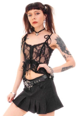 Gwendolyn Black Lace Tie-Up Camisole -TUNNEL Vision Shop HS115 3724 2e8d3e34 8398 49c4 8db6 44d1c231855f