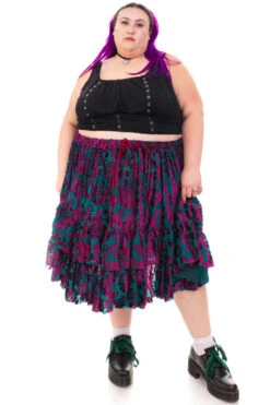 Louisa May Velvet Burnout Ruffle Skirt -TUNNEL Vision Shop HS115 3728