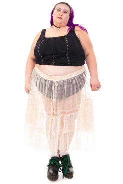 Louisa May Sheer Floral Ruffle Skirt 32 Louisa May Sheer Floral Ruffle Skirt -TUNNEL Vision Shop HS115 3747