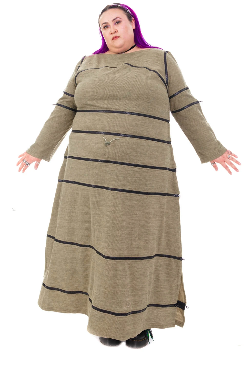 40-in-1 Olive Green Zip-Off Convertible Dress 17 40-in-1 Olive Green Zip-Off Convertible Dress - Image 17