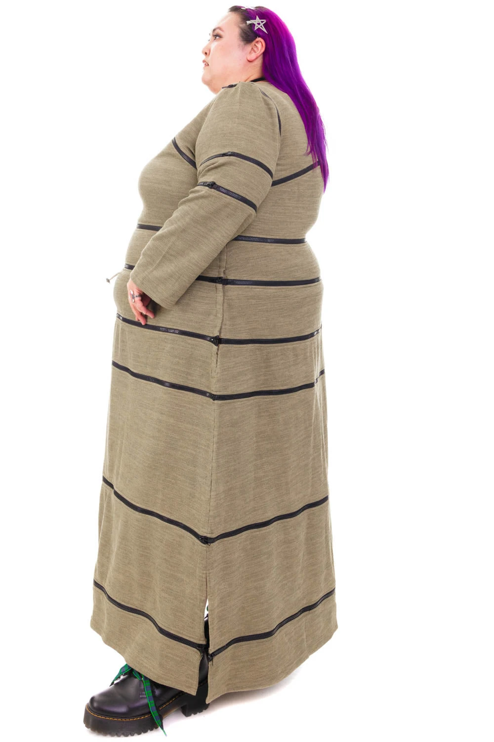 40-in-1 Olive Green Zip-Off Convertible Dress 18 40-in-1 Olive Green Zip-Off Convertible Dress - Image 18