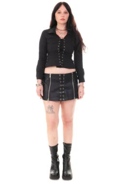 Libby Black Corset-Lace Shirt -TUNNEL Vision Shop HS115 3770