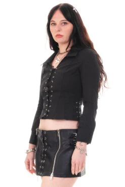 Libby Black Corset-Lace Shirt -TUNNEL Vision Shop HS115 3772