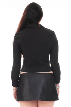 Libby Black Corset-Lace Shirt -TUNNEL Vision Shop HS115 3774