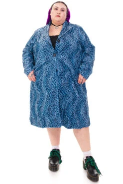 Mazzy Blue Cheetah Longline Jacket -TUNNEL Vision Shop HS115 3820