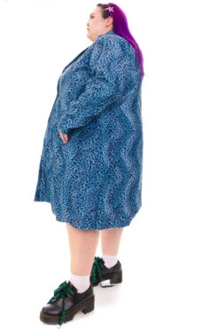 Mazzy Blue Cheetah Longline Jacket -TUNNEL Vision Shop HS115 3821