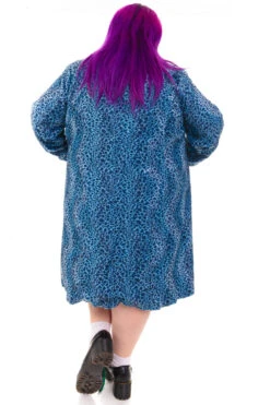 Mazzy Blue Cheetah Longline Jacket -TUNNEL Vision Shop HS115 3824