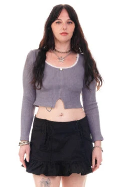 Rosa Grey Lace-Trimmed Thermal Long-Sleever 25 Rosa Grey Lace-Trimmed Thermal Long-Sleever -TUNNEL Vision Shop HS115 3838