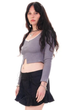 Rosa Grey Lace-Trimmed Thermal Long-Sleever 26 Rosa Grey Lace-Trimmed Thermal Long-Sleever -TUNNEL Vision Shop HS115 3839