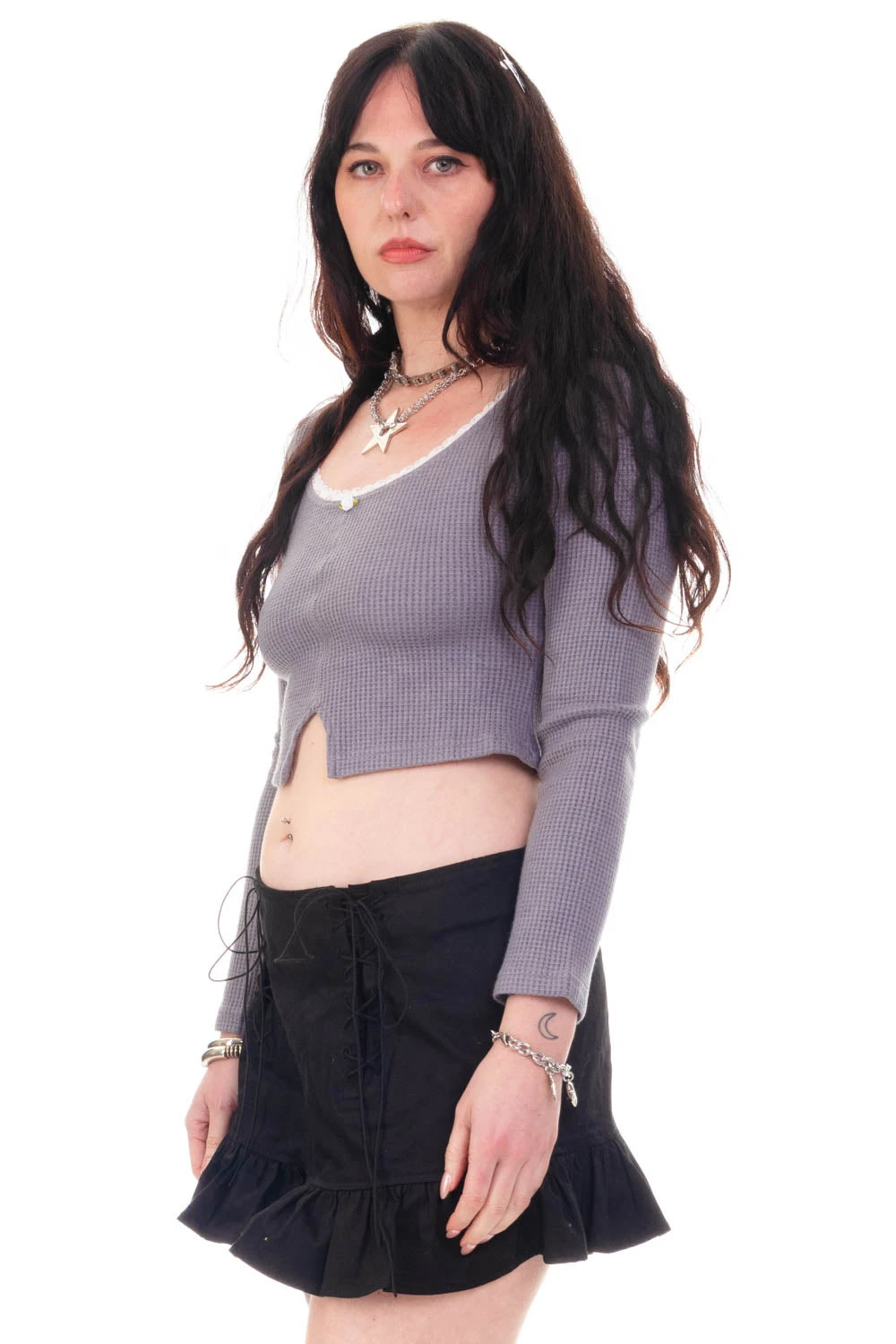 Rosa Grey Lace-Trimmed Thermal Long-Sleever 7 Rosa Grey Lace-Trimmed Thermal Long-Sleever - Image 7