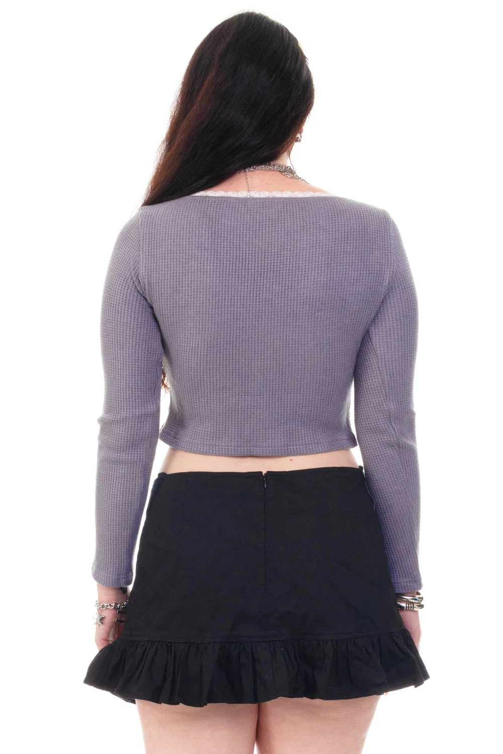 Rosa Grey Lace-Trimmed Thermal Long-Sleever 8 Rosa Grey Lace-Trimmed Thermal Long-Sleever - Image 8