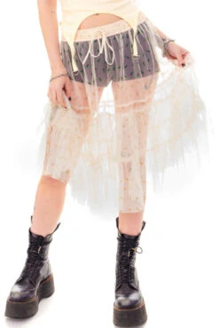 Louisa May Sheer Floral Ruffle Skirt 37 Louisa May Sheer Floral Ruffle Skirt -TUNNEL Vision Shop HS115 3850 2