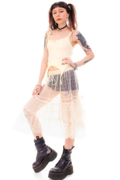 Louisa May Sheer Floral Ruffle Skirt 39 Louisa May Sheer Floral Ruffle Skirt -TUNNEL Vision Shop HS115 3851 32c263b9 ee14 4d1f af31 2ac73de6935a